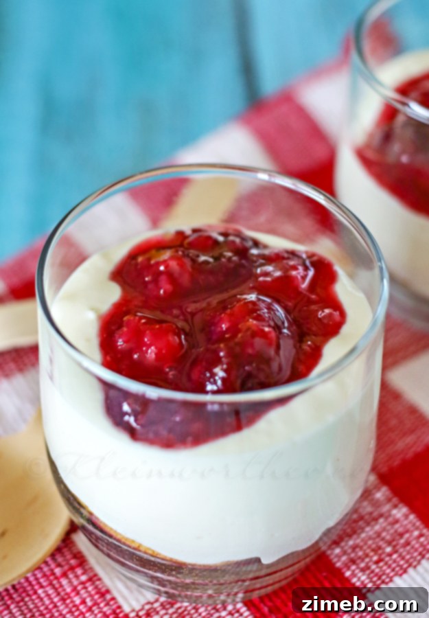Simple No-Bake Cherry Delight 3 Close-up of a creamy No Bake Cherry Cheesecake slice