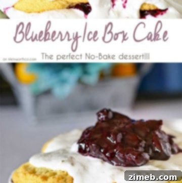 Blueberry Cloud Cake 7 Blueberry Ice Box Cake is a simple no-bake dessert idea that everyone loves. Cookies, whipped cream & homemade blueberry pie filling are a perfect combo that you can't pass up! Definitely the perfect warm weather treat!