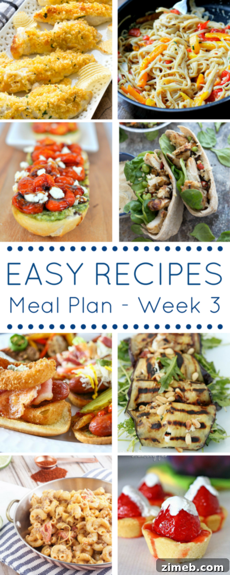 The Easy Dinner Recipes Meal Plan - Week 3 summary with all the recipes and details