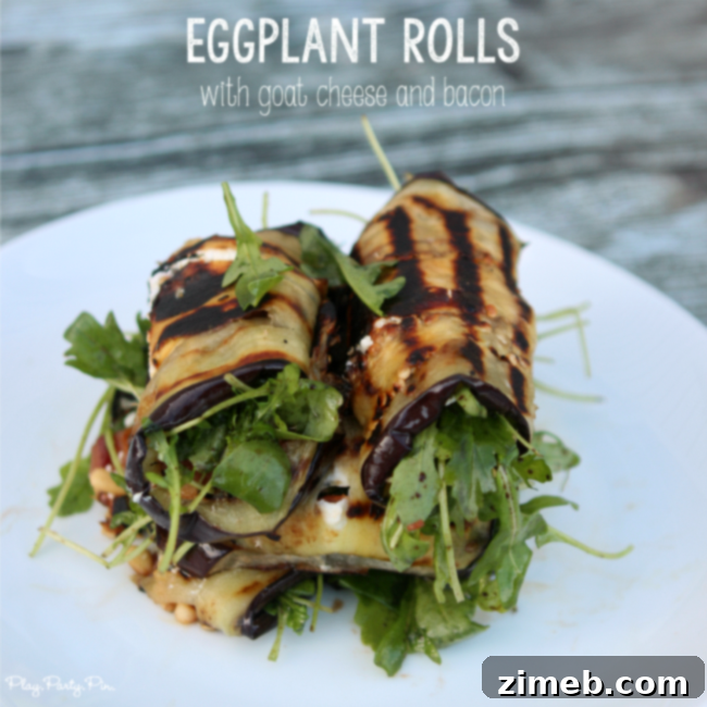 Grilled Eggplant Rolls - delicious appetizers or light meal with smoky eggplant