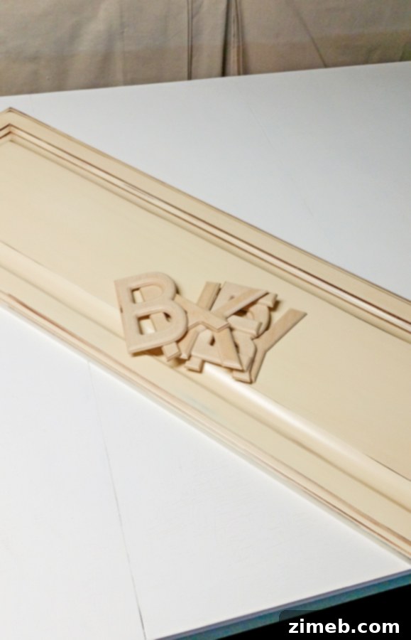Antique Patisserie Plaque 3 Choosing an old cabinet door for a DIY bakery sign