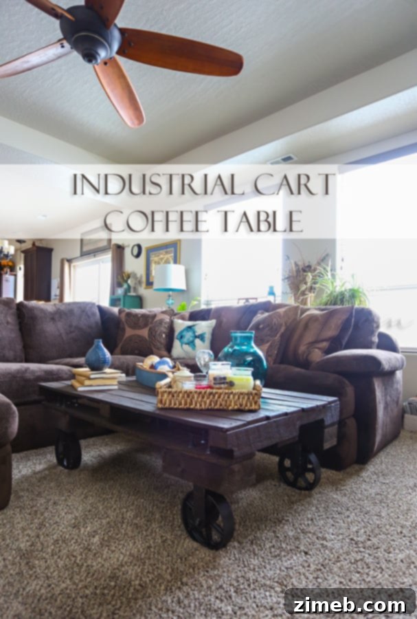 DIY Industrial Cart Coffee Table