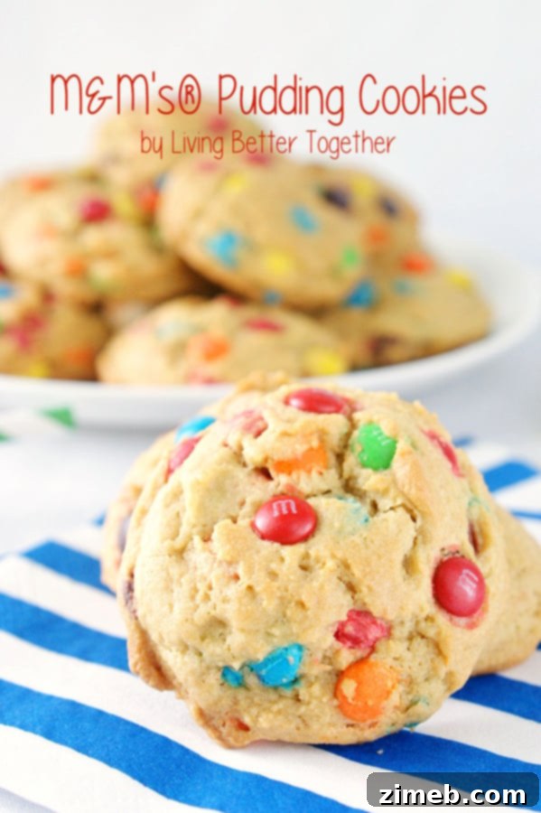 M&M Pudding Cookies - a colorful and easy dessert recipe