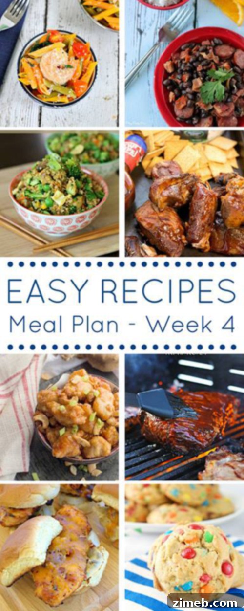 Complete Easy Dinner Recipes Meal Plan for the week