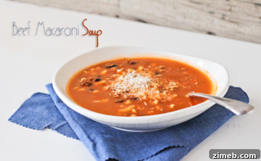 Hearty Beef Macaroni Soup - a comforting and easy dinner
