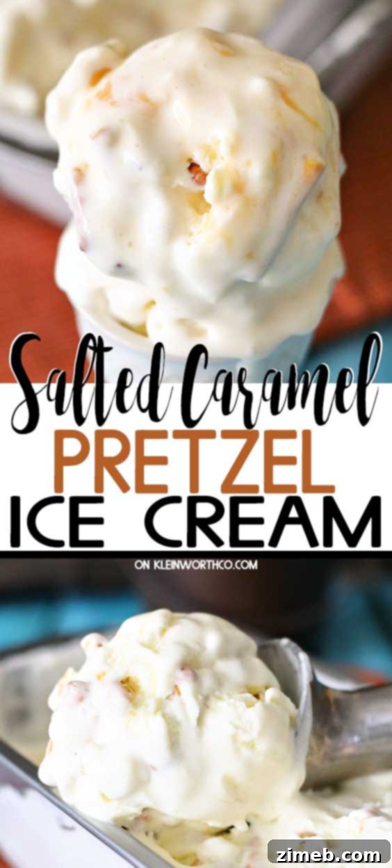 Salty Caramel Pretzel Crunch Ice Cream 2 Salted Caramel Pretzel Ice Cream