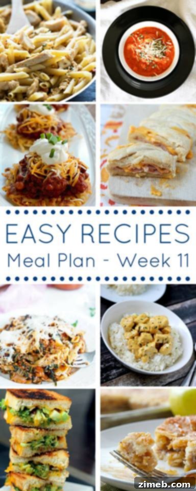 Effortless Dinners: Your Week 11 Weekly Meal Guide 2 Easy Dinner Recipes Meal Plan Week 11 Banner with Delicious Food Images