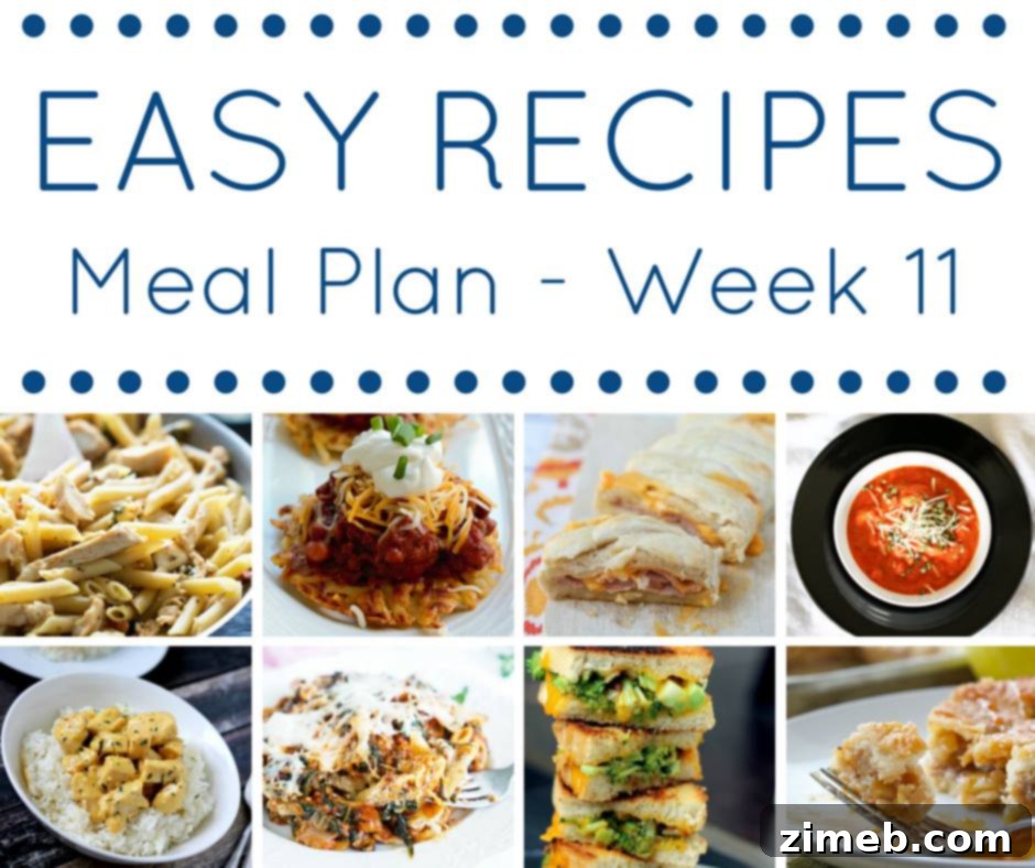 Effortless Dinners: Your Week 11 Weekly Meal Guide 11 Weekly Easy Dinner Recipes Meal Plan Summary for Week 11