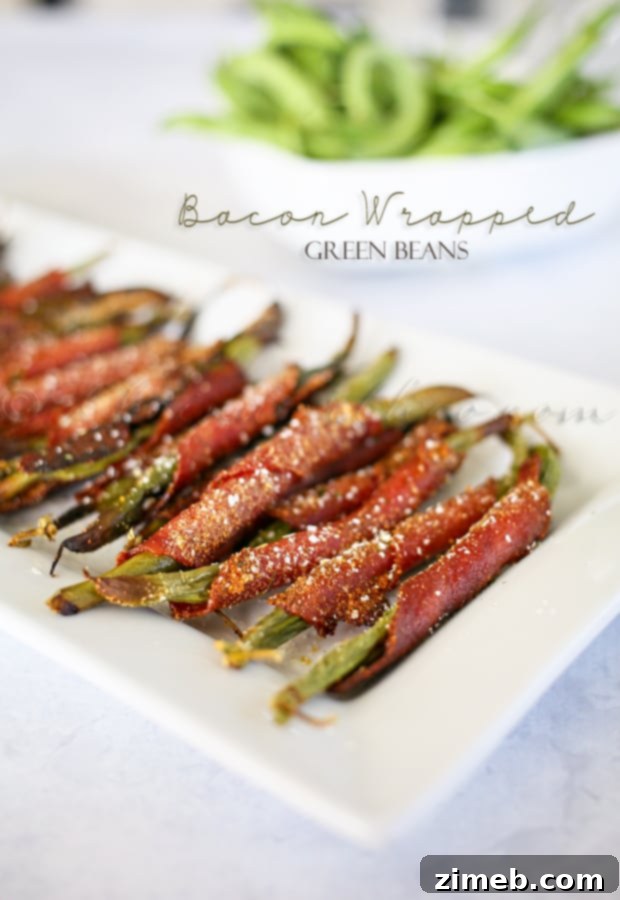 Bacon Wrapped Green Beans on a plate