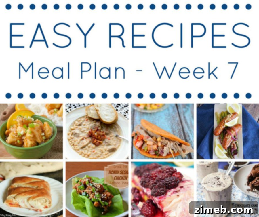 Easy Dinner Recipes Meal Plan - Week 7