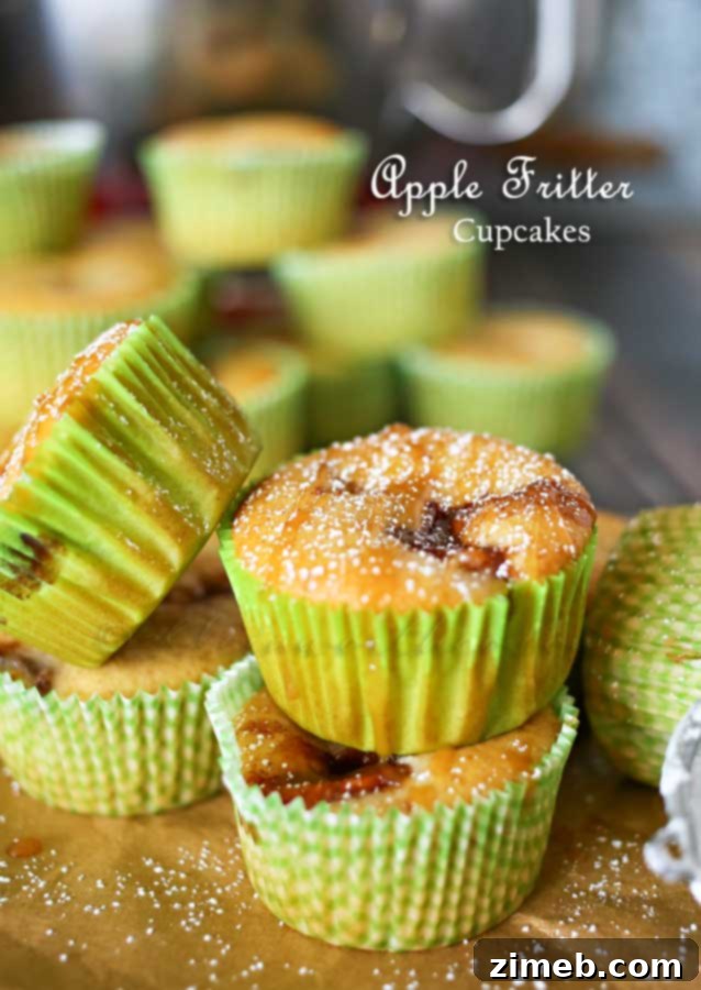 Spiced Apple Fritter Cupcakes 5 Close-up of Apple Fritter Cupcakes