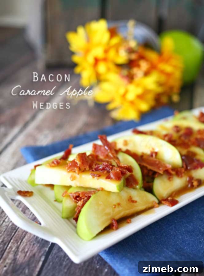 Sweet and Savory Caramel Bacon Apple Bites 3 Close-up of crispy bacon on caramel apple slices