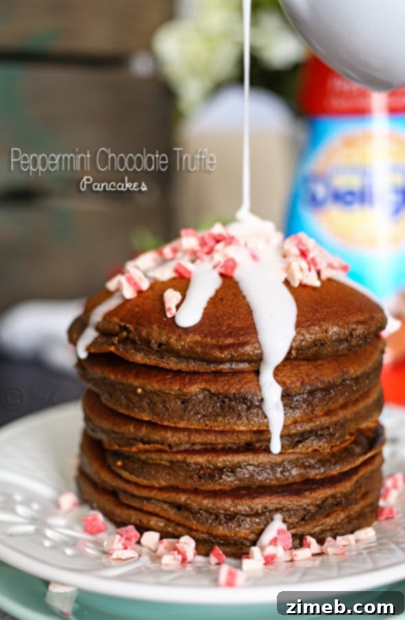 Peppermint Chocolate Truffle Pancakes
