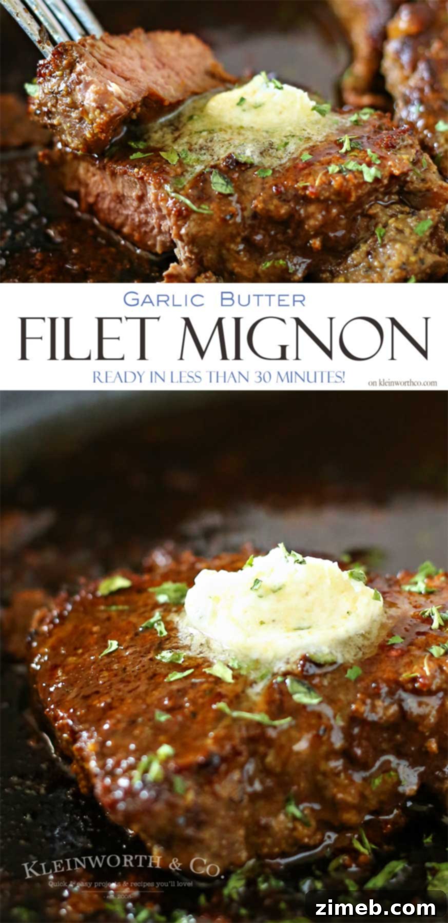 Decadent Garlic Butter Filet Mignon 6 This Garlic Butter Filet Mignon, a tender and delicious cut, smothered in garlic butter, melts in your mouth. An easy family dinner idea.