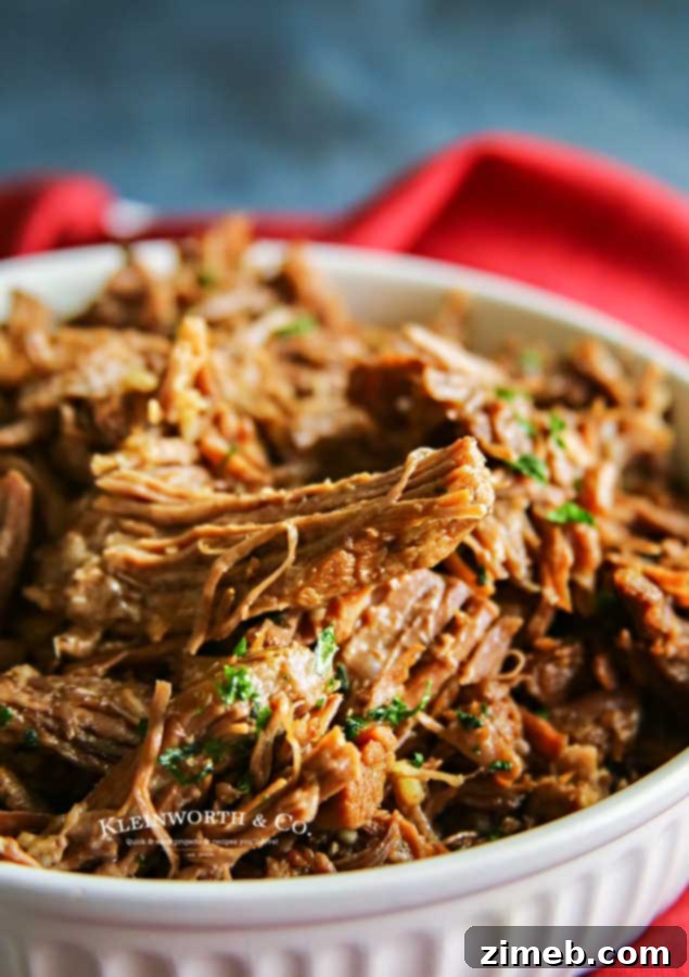 Slow cooker rump roast, tender and flavorful, ideal for a hearty family meal.