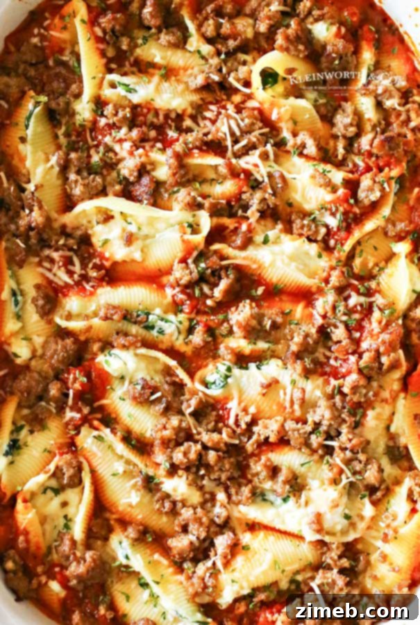 Baked Stuffed Shells 8 How to make Stuffed Shells, ingredients laid out.