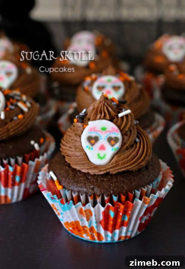 Ghoulishly Good Fudge Brownies 9 Sugar Skull Cupcakes