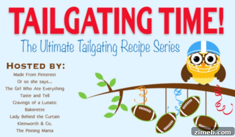 A festive banner proclaiming 'Tailgating Time' with footballs and food, signaling the start of game day celebrations.