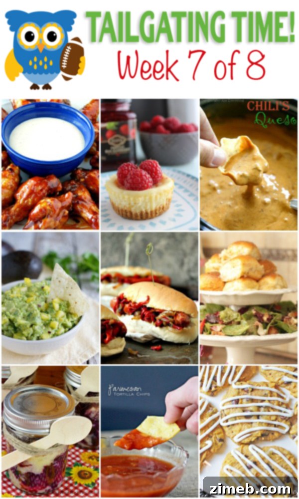 Week 7 Tailgate Bites: Your Game Day Playbook 2 Easy menu for a football party! FULL of delicious food ideas! - A vibrant spread of diverse tailgating dishes, perfect for game day celebrations.
