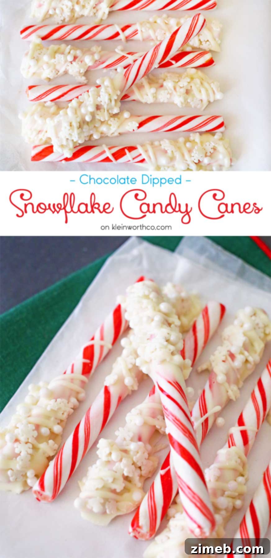 Chocolate Snowflake Candy Canes