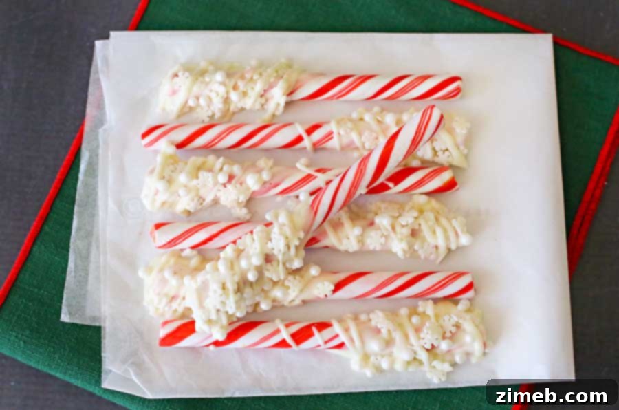 Chocolate Snowflake Candy Canes