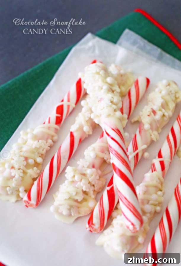 Chocolate Snowflake Candy Canes