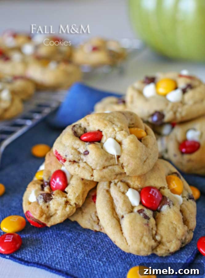 Fall M&M Cookies 5 Fall M&M Cookies