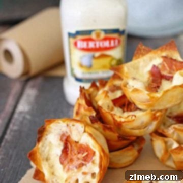Creamy Bacon Alfredo Cheese Cups 5 Bacon Alfredo Cheese Cups recipe image