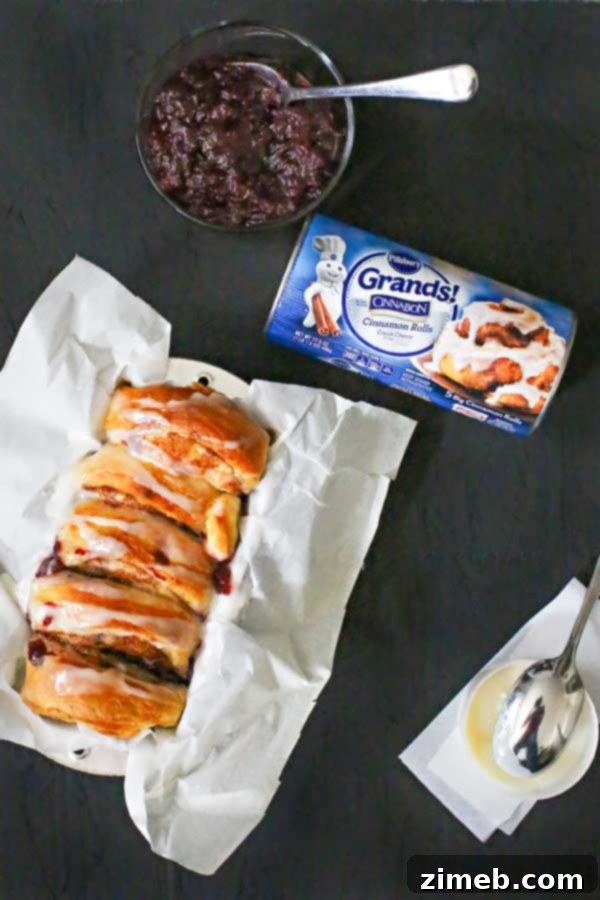 Cranberry Cinnamon Swirl Bread 3 Cranberry Cinnamon Roll Loaf in a pan, ready for baking.