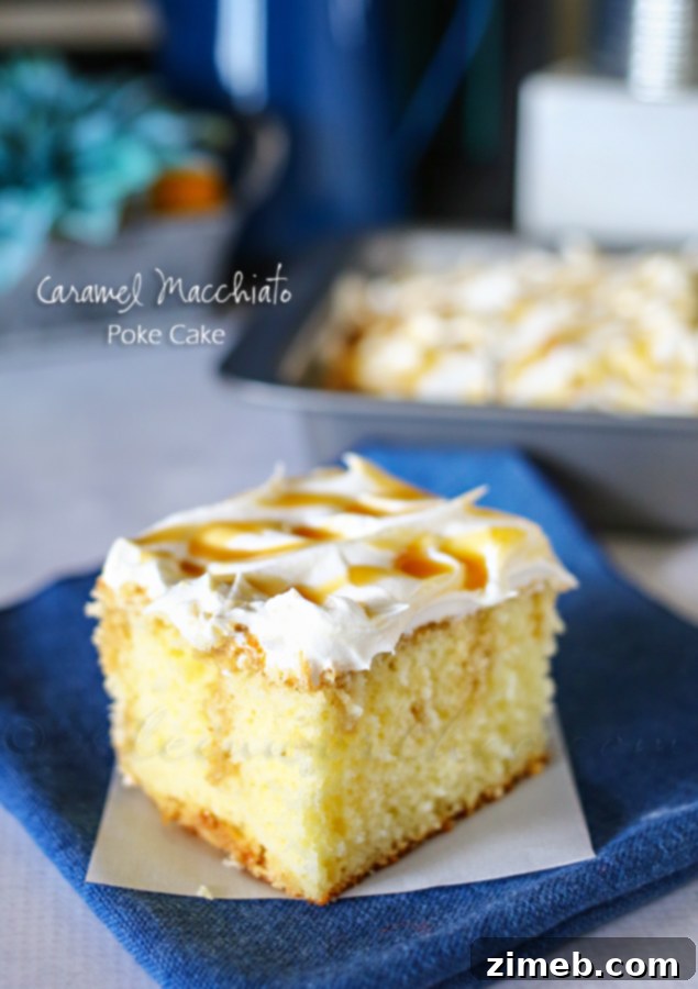 Decadent Walnut and Toffee Chocolate Poke Cake 9 Caramel Macchiato Poke Cake with coffee drizzle