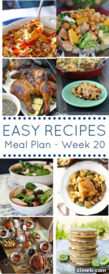 Week 20: Simple Dinners for Busy Nights 11 Easy Dinner Recipes Meal Plan Week 20 visual summary