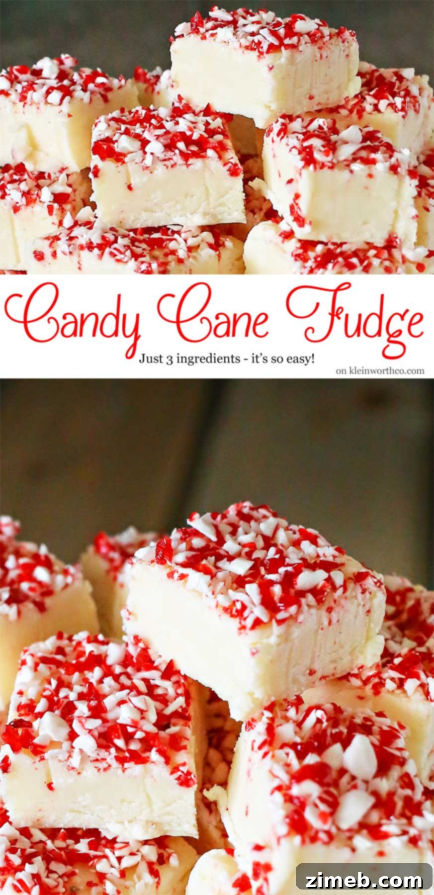 Candy Cane Fudge - Delicious 3-Ingredient Peppermint Holiday Treat