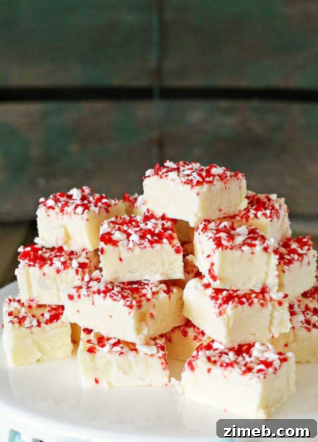 Candy Cane Fudge - Easy Peppermint White Chocolate Recipe