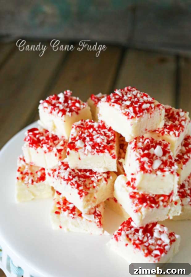 Candy Cane Fudge - Festive White Chocolate Peppermint Treat