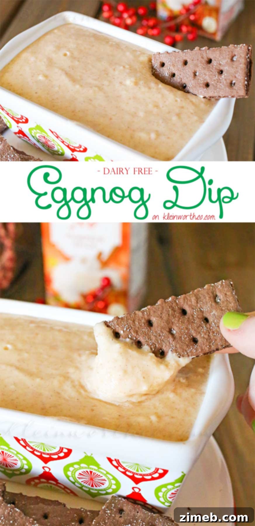 Creamy Dairy-Free Eggnog Dip 2 Dairy Free Eggnog Dip, creamy and spiced for the holidays, ready to be served