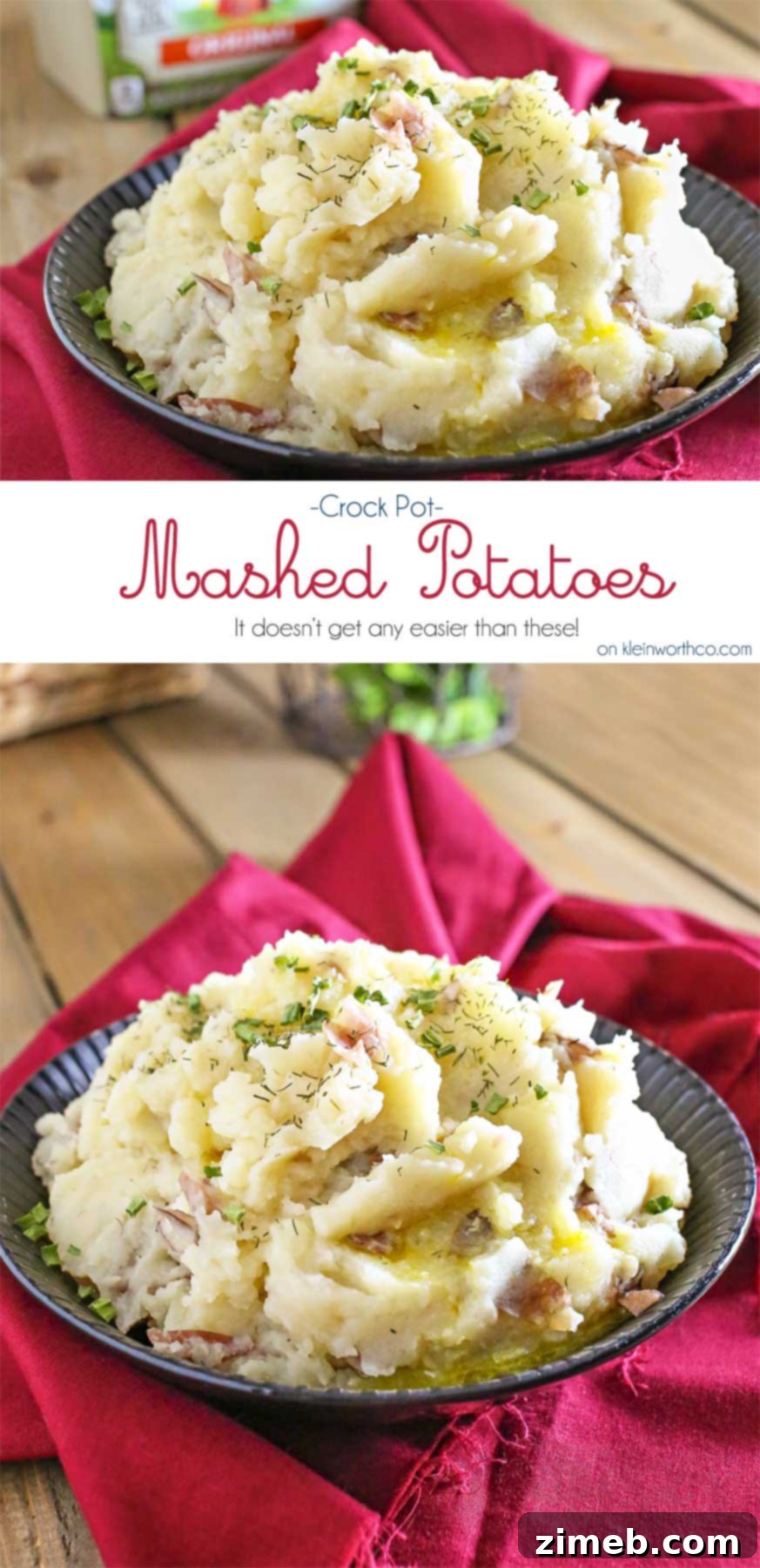 Effortless Slow Cooker Mashed Potatoes 3 Crock Pot Mashed Potatoes served on a holiday table.
