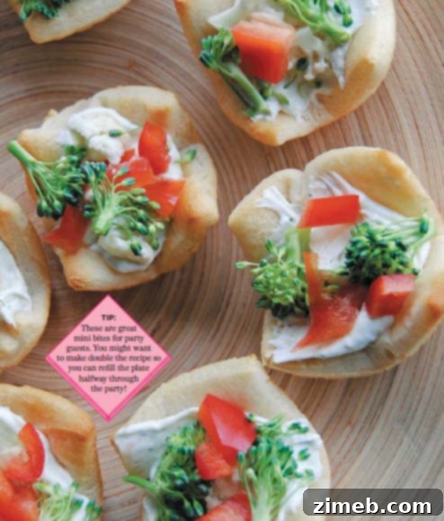 Serving platter of Muffin Tin Veggie Pizza Bites