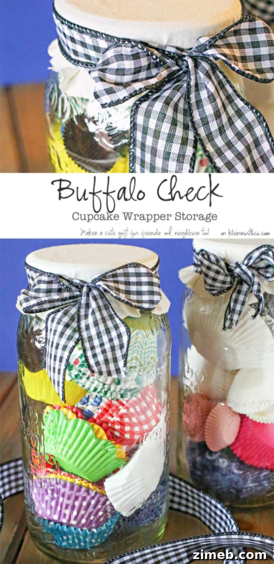Buffalo Check Cupcake Wrapper Storage
