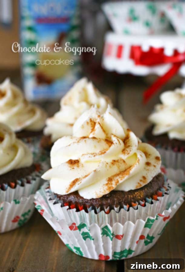 Delicious Chocolate Eggnog Cupcakes recipe
