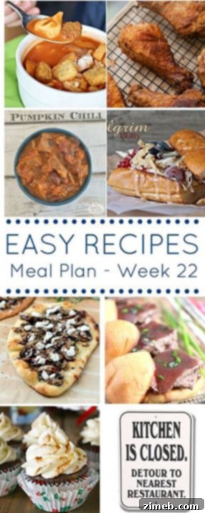 Easy Dinner Recipes Meal Plan Week 22 summary collage