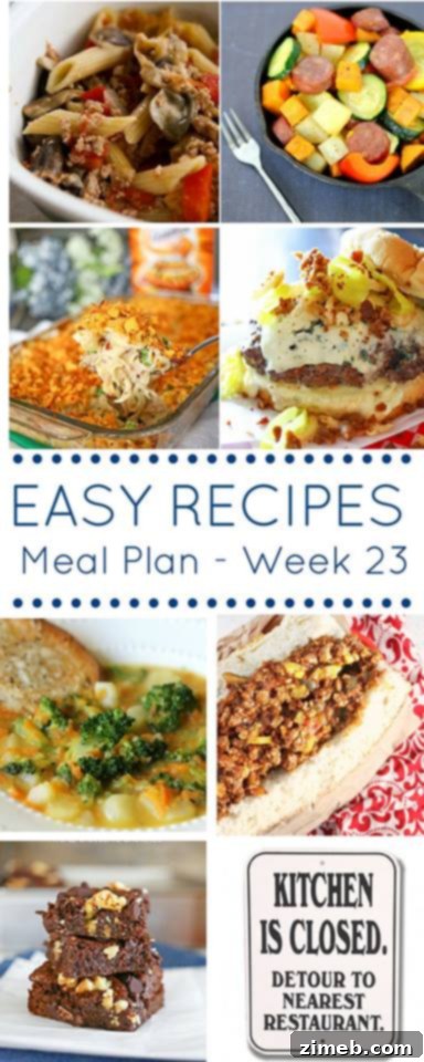 Easy Dinner Recipes Meal Plan Week 23