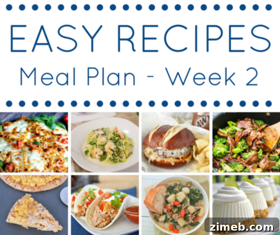 THE EASY DINNER RECIPES MEAL PLAN – WEEK 2