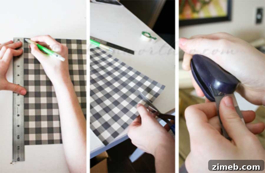 Printed Buffalo Check Paper for DIY Ornaments