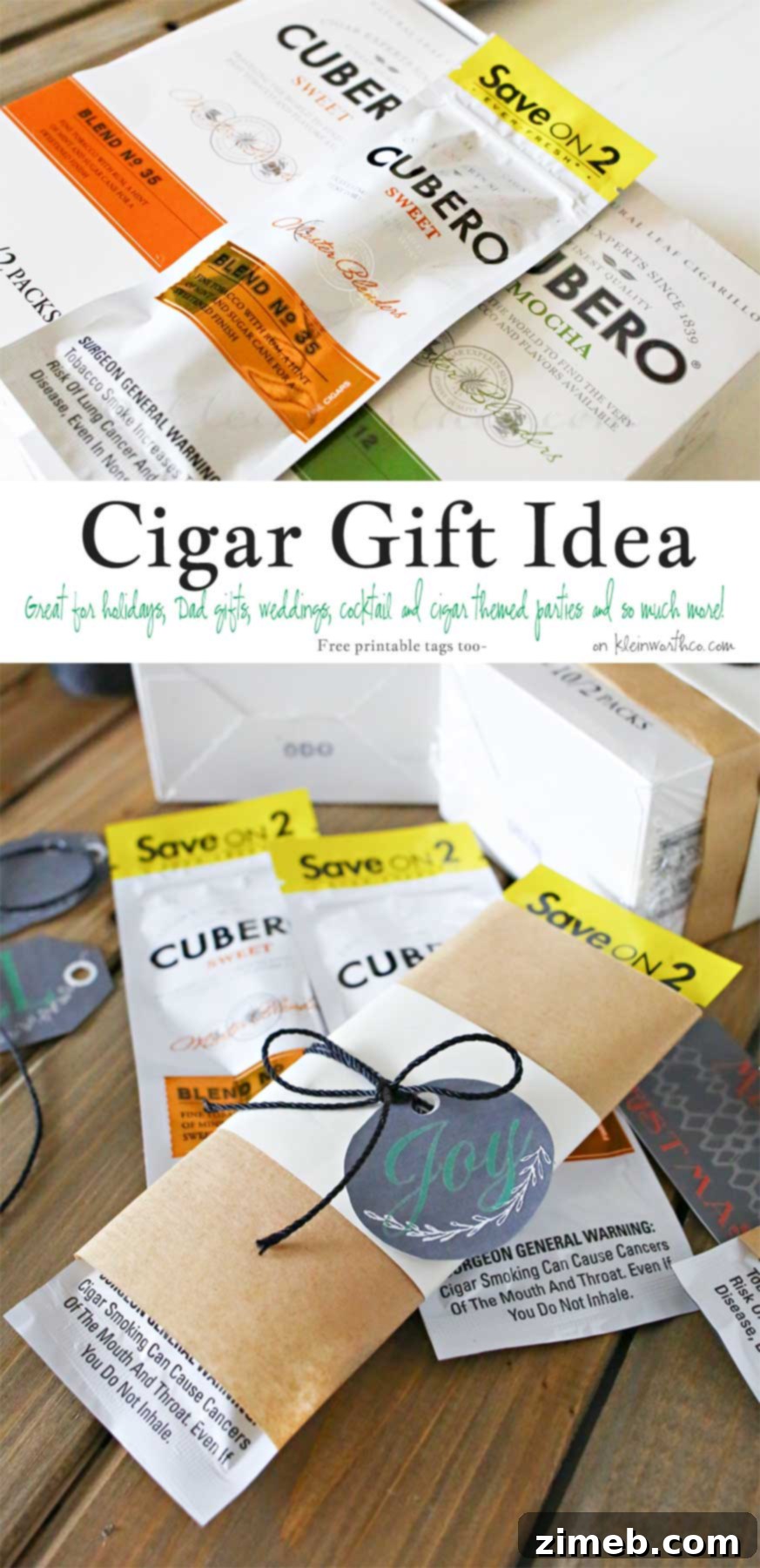 Unique Cigar Gift Ideas Plus Free Printable Tags 2 Elegant Cubero Cigar Gift Idea with Free Printable Gift Tags for various celebrations