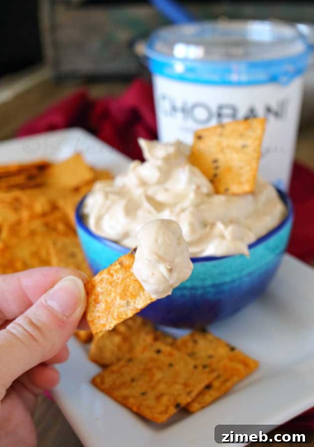 Effortless Homemade French Onion Dip 8 More French Onion Dip on crackers, elegantly arranged for a delicious party spread.