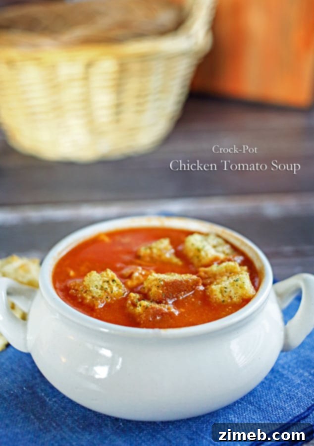 Comforting Crock Pot Chicken Tomato Soup
