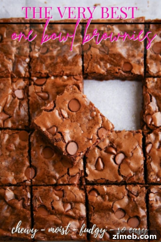 Easy One Bowl Brownies 2 One Bowl Brownies - Easy Fudgy Chocolate Recipe