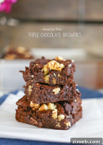 Easy One Bowl Brownies 12 Triple Chocolate Brownies
