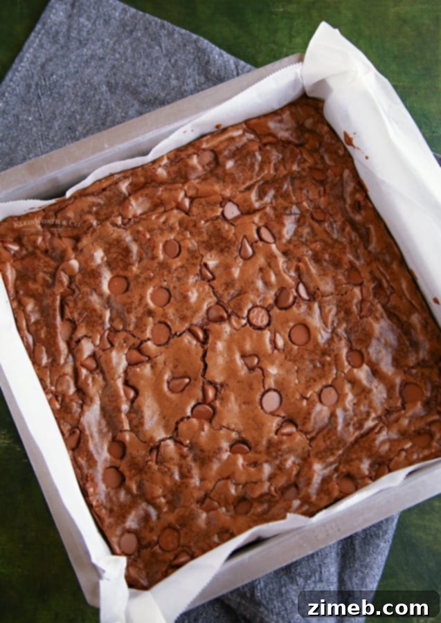 Easy One Bowl Brownies 3 Delicious chocolate chip brownies made in one bowl