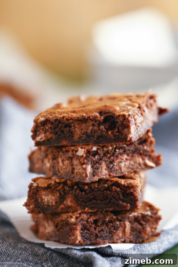 Easy One Bowl Brownies 5 The best fudgy brownies ever - homemade and easy